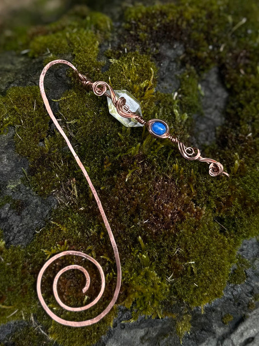 Handmade Lapis Lazuli Wire Wrapped Copper Bookmark