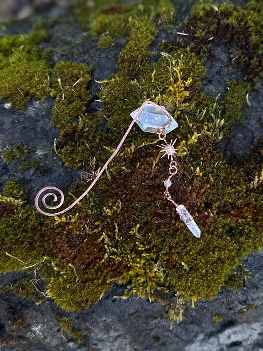 Handmade Sun Rutilated Quartz Wire Wrapped Copper Bookmark